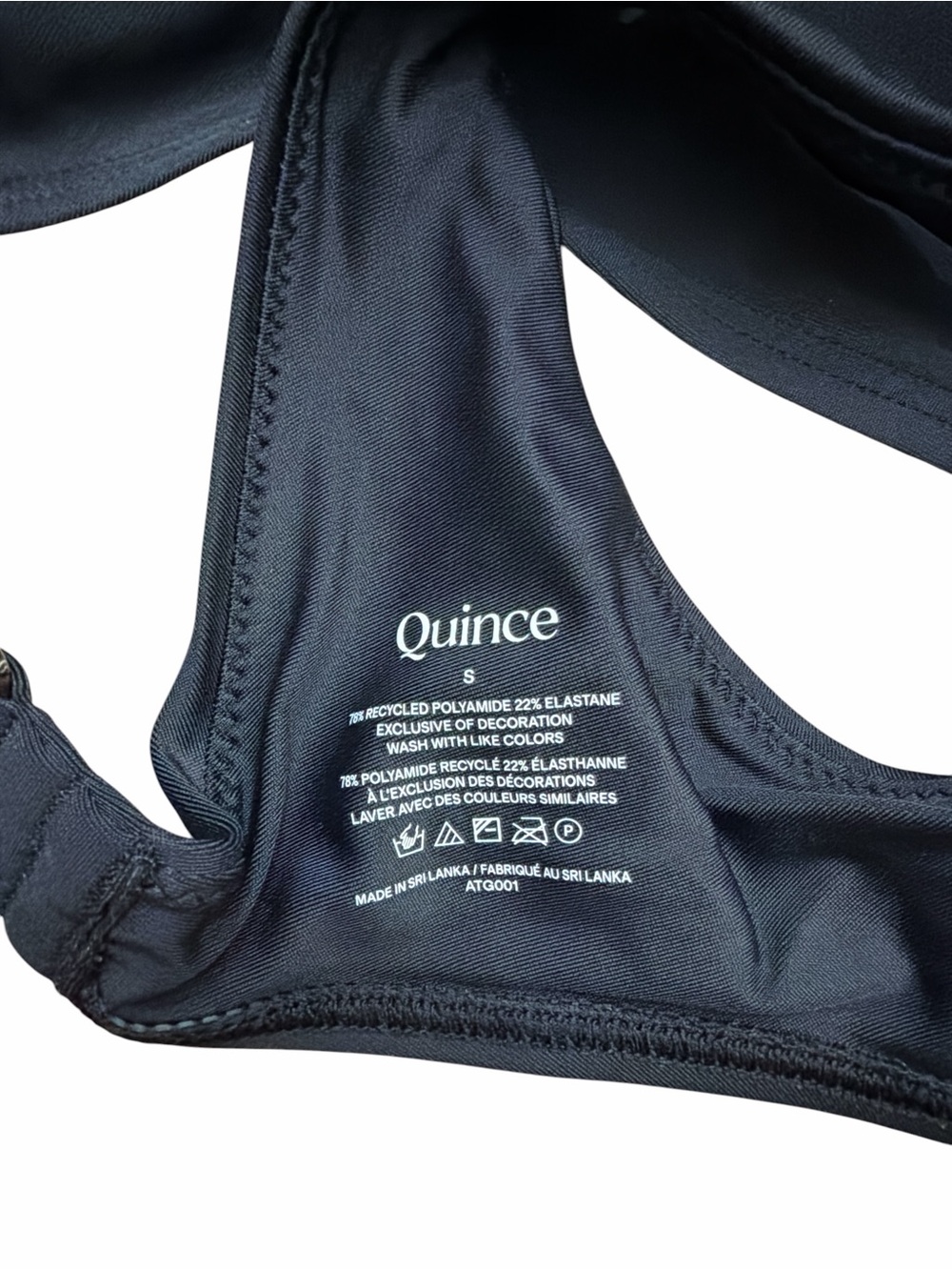 Quince Italian Plunge Bikini Top Black Size Small NWT - Picture 4 of 4